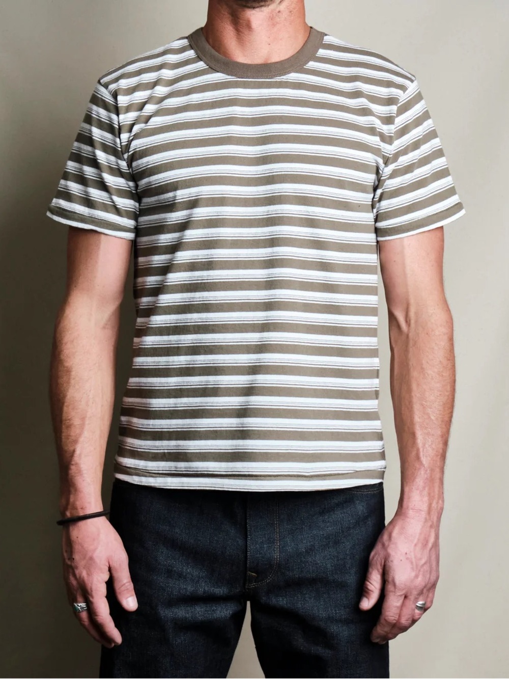 Freenote Cloth speed tee olive stripe Men’s medium